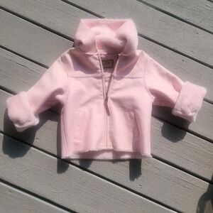 UGG Australia Girl's Sundance Jacket Coat Pink Size 6T Leather Sheepskin